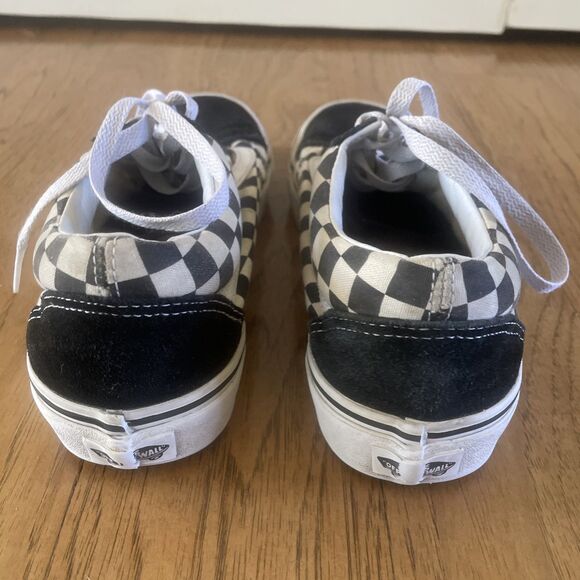 Vans Suede And Canvas Old Skool Classic Black Checkerboard Lace Up Shoes Men’s 7 - Picture 8 of 14